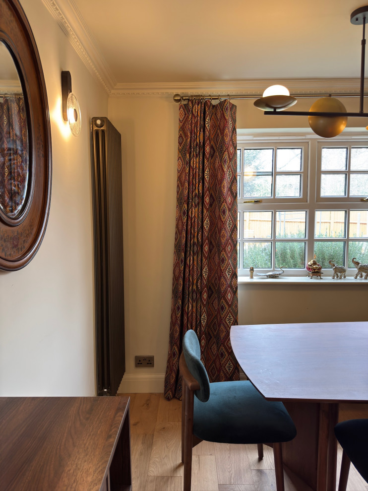 Bold and ethnic Transitional style Living/Dining room