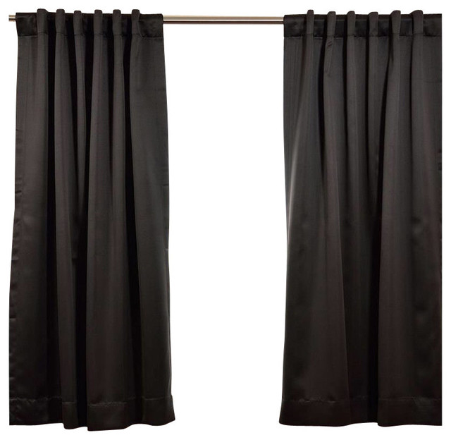 Jet Black Room Darkening Curtain, Set of 2, 50"x84"