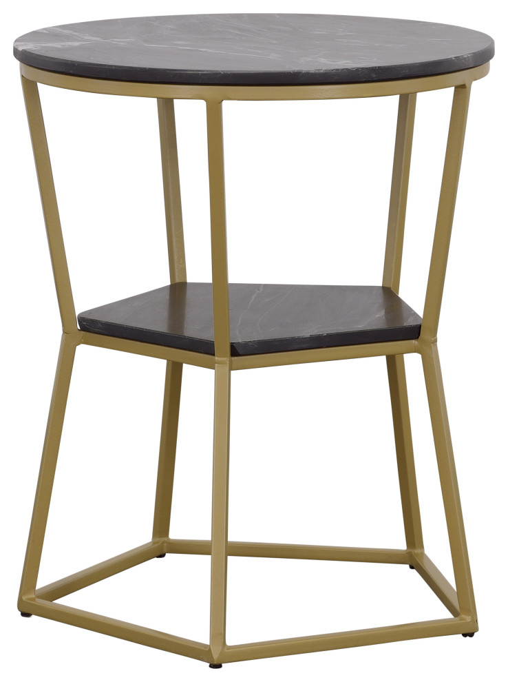 Charleigh Transitional Black and Gold Accent Table Contemporary