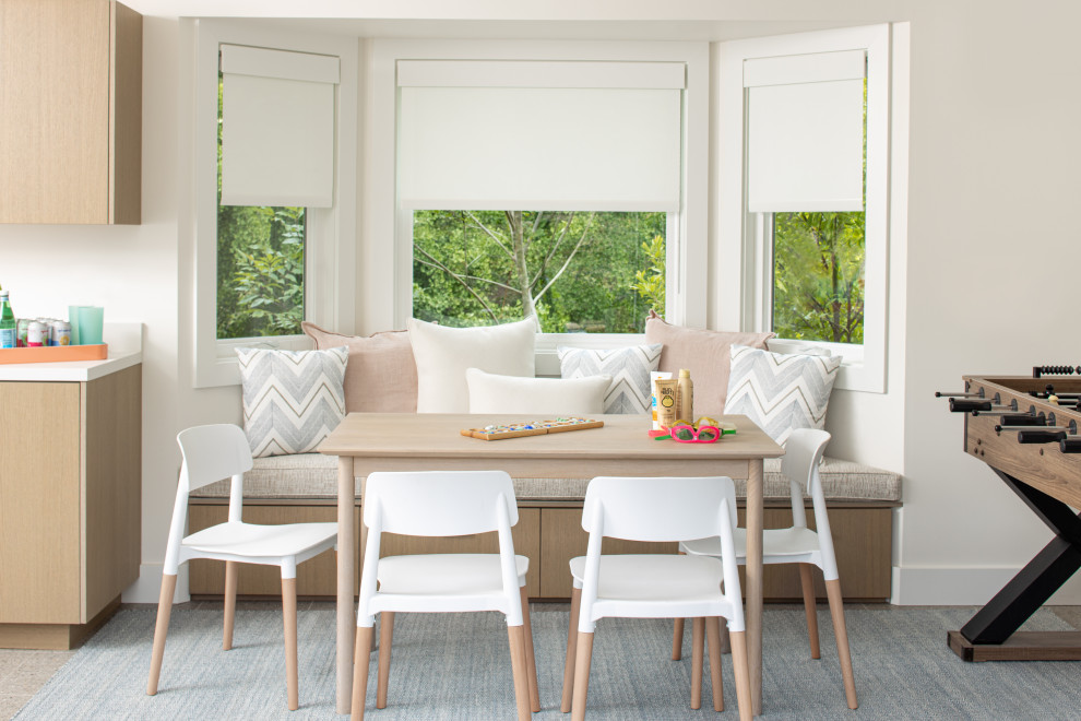 This is an example of a beach style dining room in San Francisco.