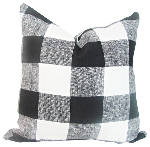 black plaid pillow