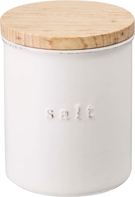 Ceramic Salt Canister, Ceramic, Airtight - Farmhouse - Kitchen ...