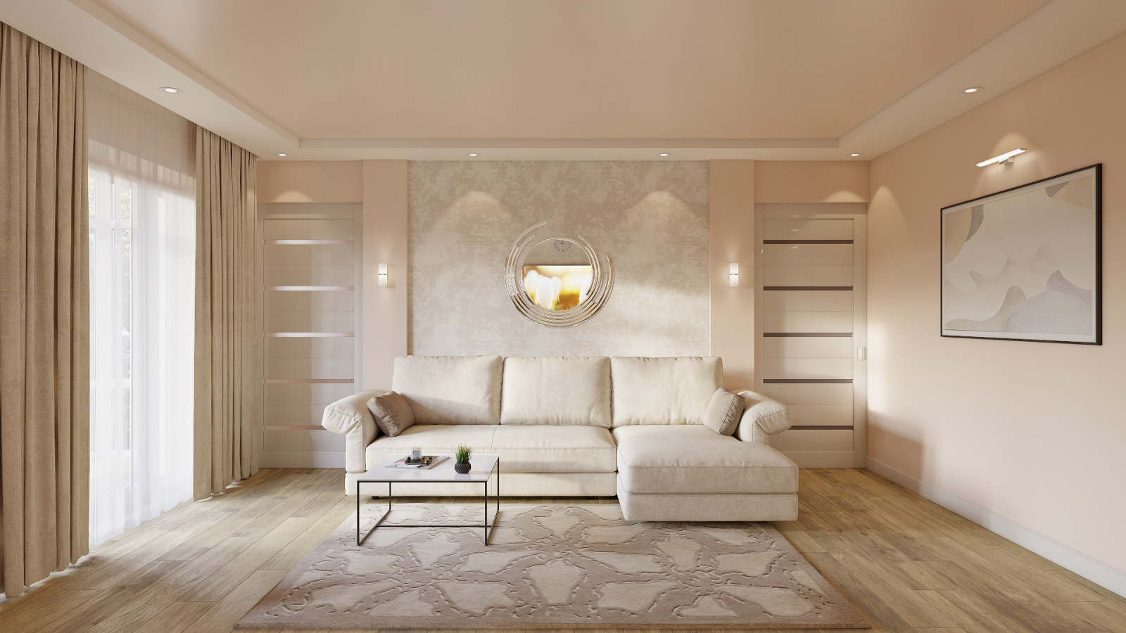 Дизайн двухкомнатной квартиры 44 м2