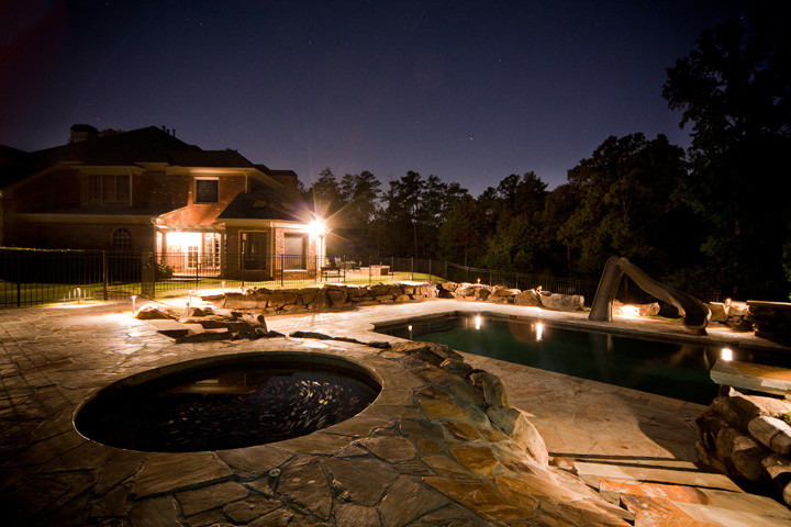Pool - rustic pool idea in Atlanta