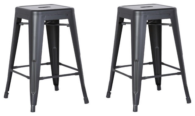 alondra counter stools set of 2 black industrial bar stools