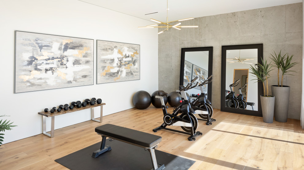 Inspiration pour une salle de sport design.