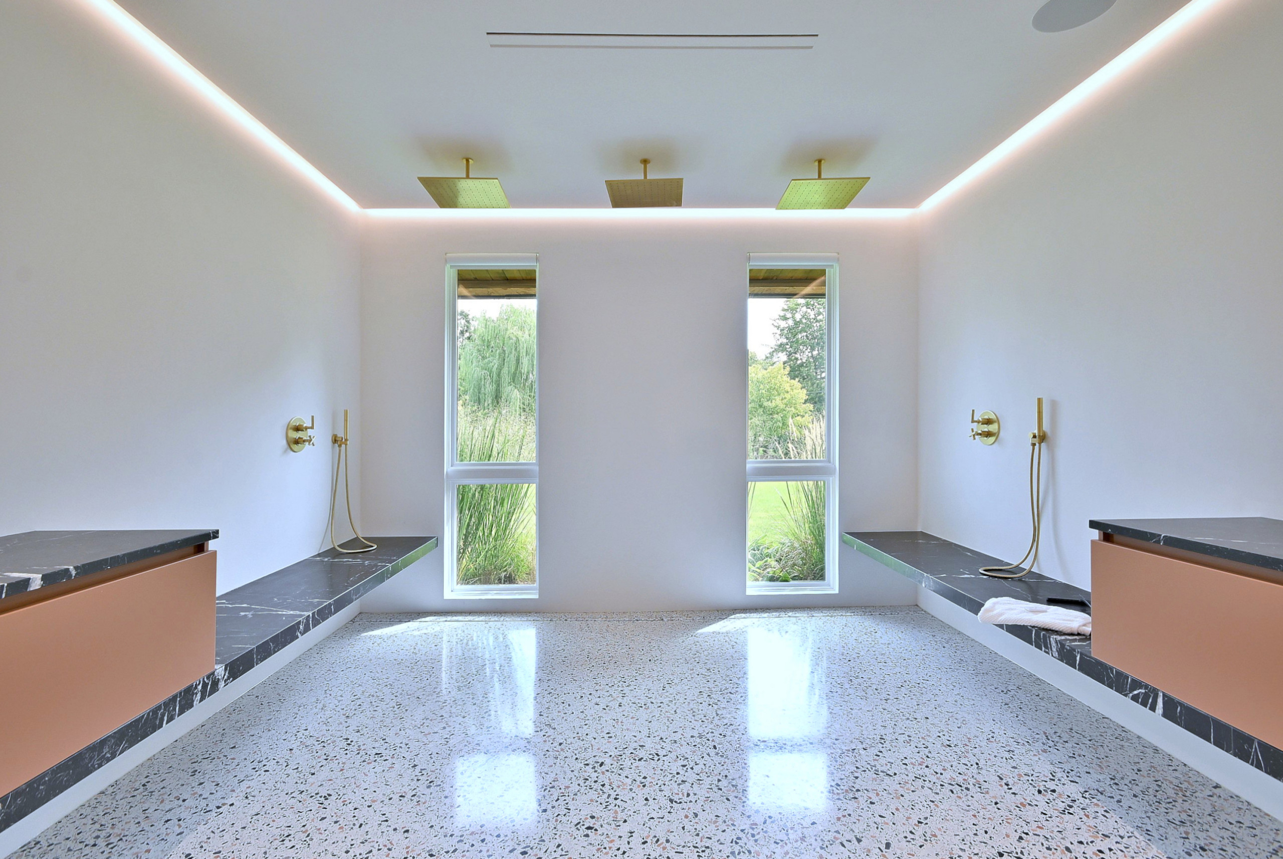Modern Terrazzo Shower Room with Floating Details
