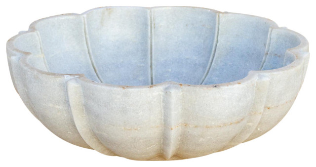 Albina Large Indian Mandala Marble Bowl - Traditional - Decorative Bowls -  by De-cor | Houzz