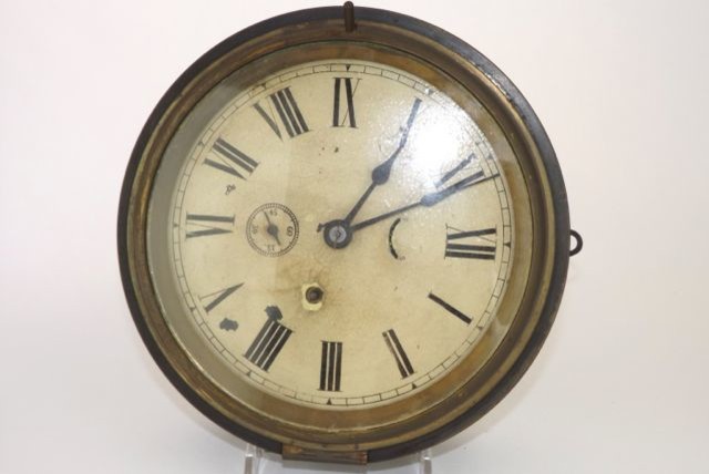 Antique Ship's Bulkhead Clock