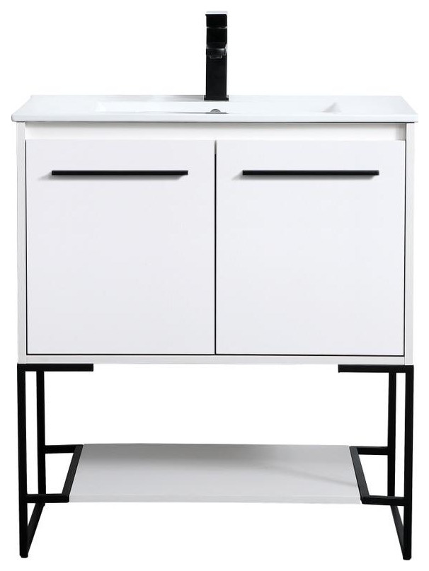 Elegant Gerard 30" Single Bathroom Vanity VF42030WH White