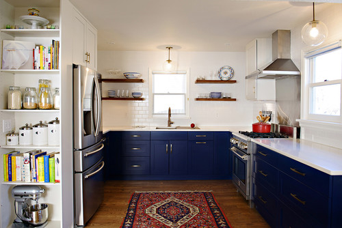 Navy Kitchen Cabinet