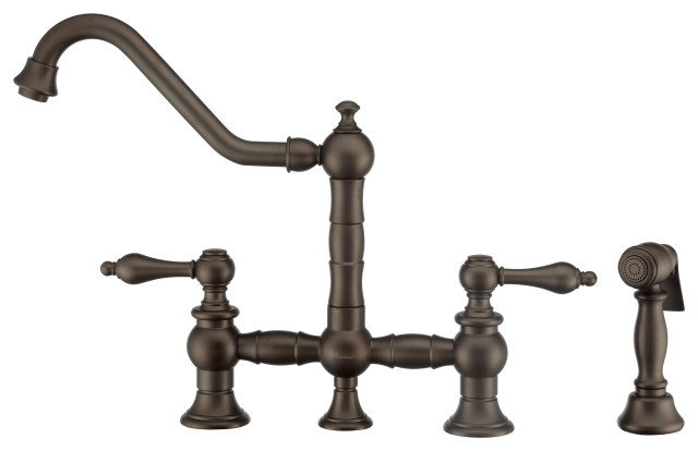 Whitehaus Kitchen Faucet With Oil Rubbed Bronze Finish WHKBTLV3-9201-NT-ORB