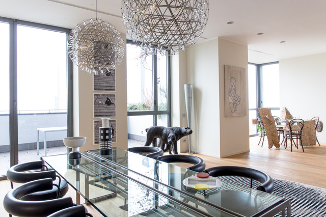 Appartamento Bosco Verticale contemporaneo-comedor