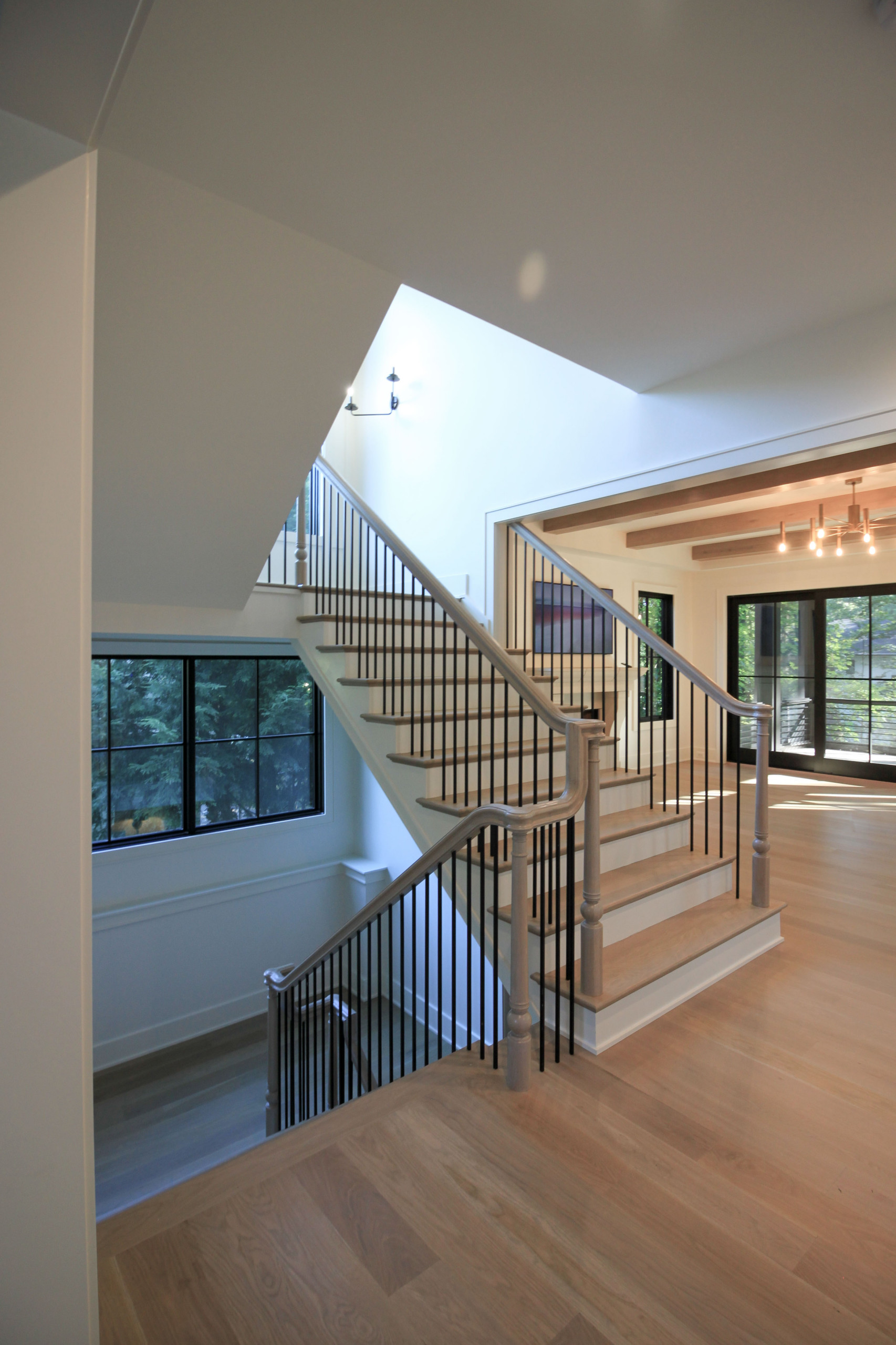 93_Captivating Light Wood Railing System with Black Spindles, Arlington VA 22207