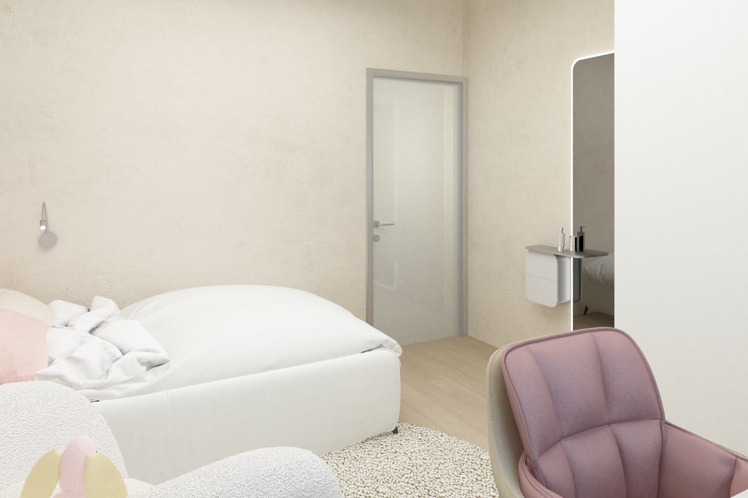 Реновация спальни девочки, ул. Скочилова. Совместный проект с В. Кархалевой