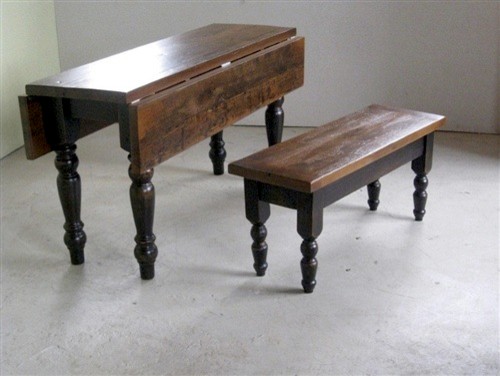 Drop Leaf Trestle Table From Reclaimed Wood