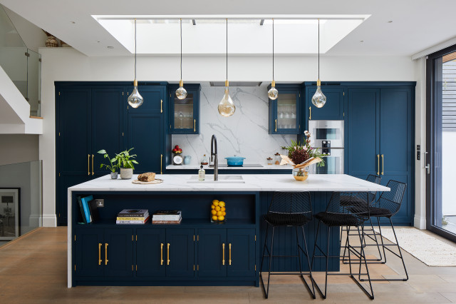 The Blue & Brass Kitchen - Transitional - Kitchen - London - by CAST - by  The London Joinery Co.