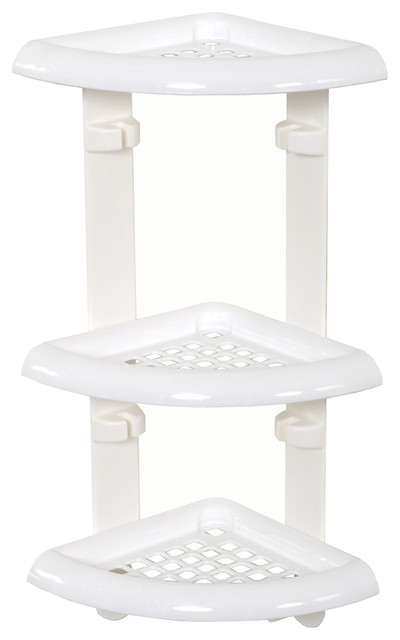 Zenna Home White 3 Shelf Shower Caddy