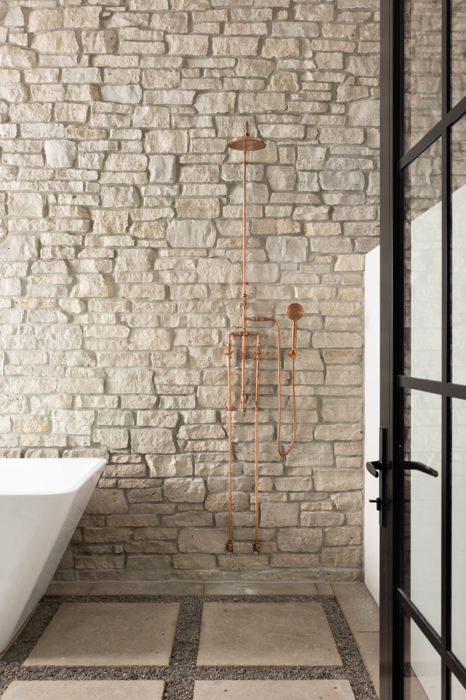 Example of a transitional bathroom design in Orlando