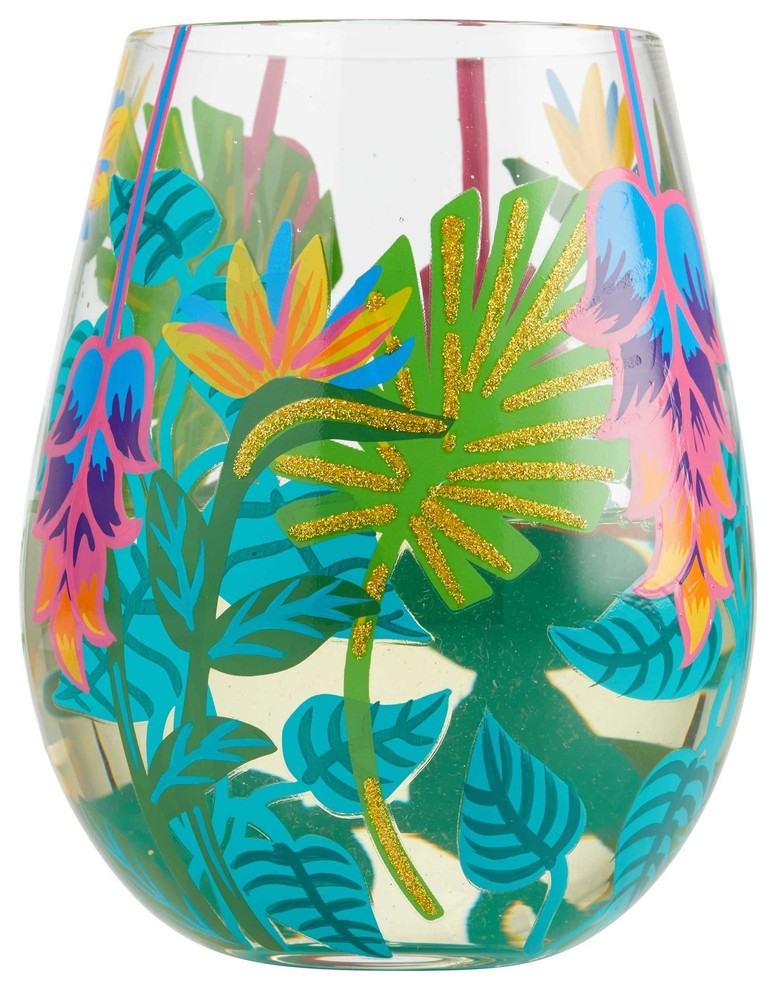 "Tropical Vibes" Stemless Wine Glass by Lolita Tropical Wine