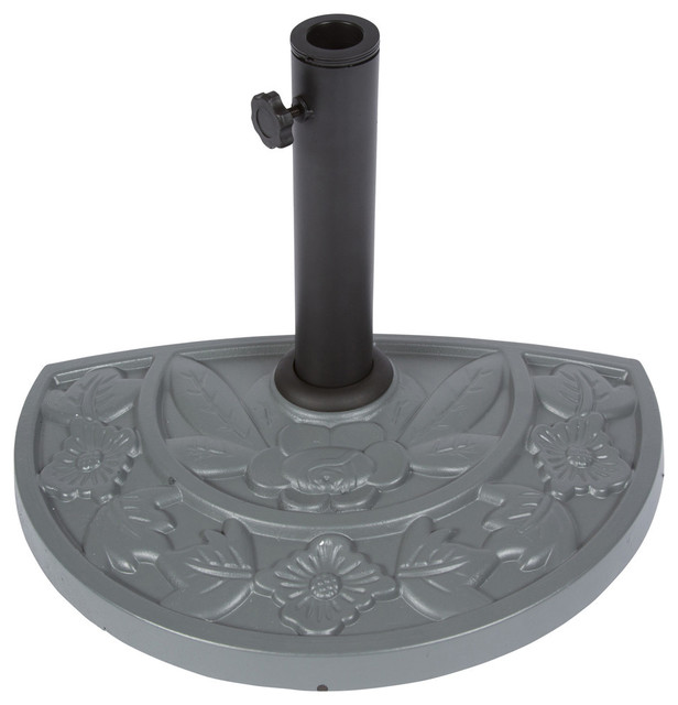 Umbrella Half Base For Half Umbrella Sturdy Resin Gray Traditional Outdoor Umbrella Accessories By Trademark Innovations