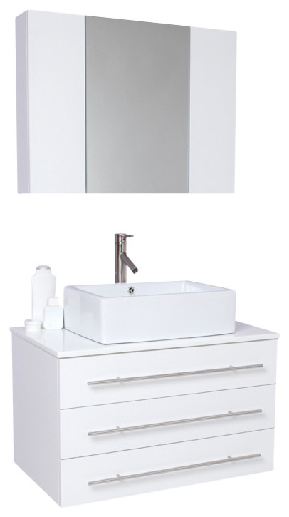 Fresca Modello Modern Bathroom Vanity, White