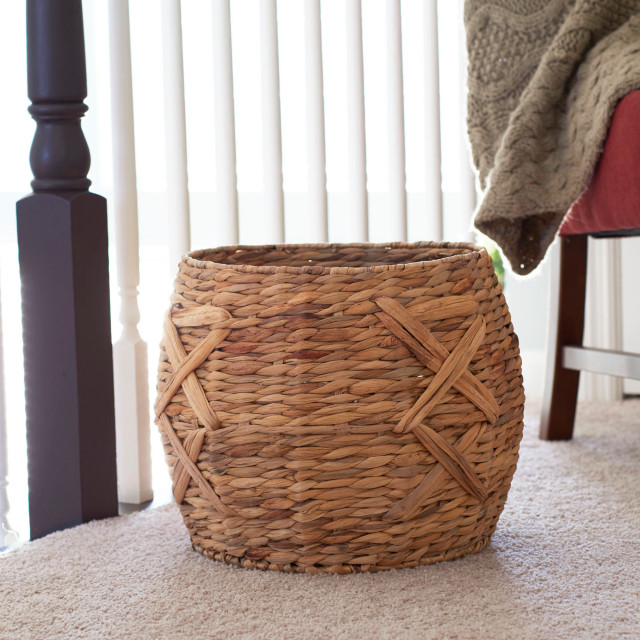 X-Weave Round Wicker Floor Basket - Tropical - Baskets - by Household ...