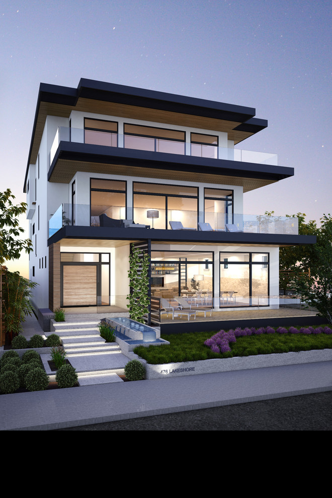 Photo of a small contemporary home design in Vancouver.