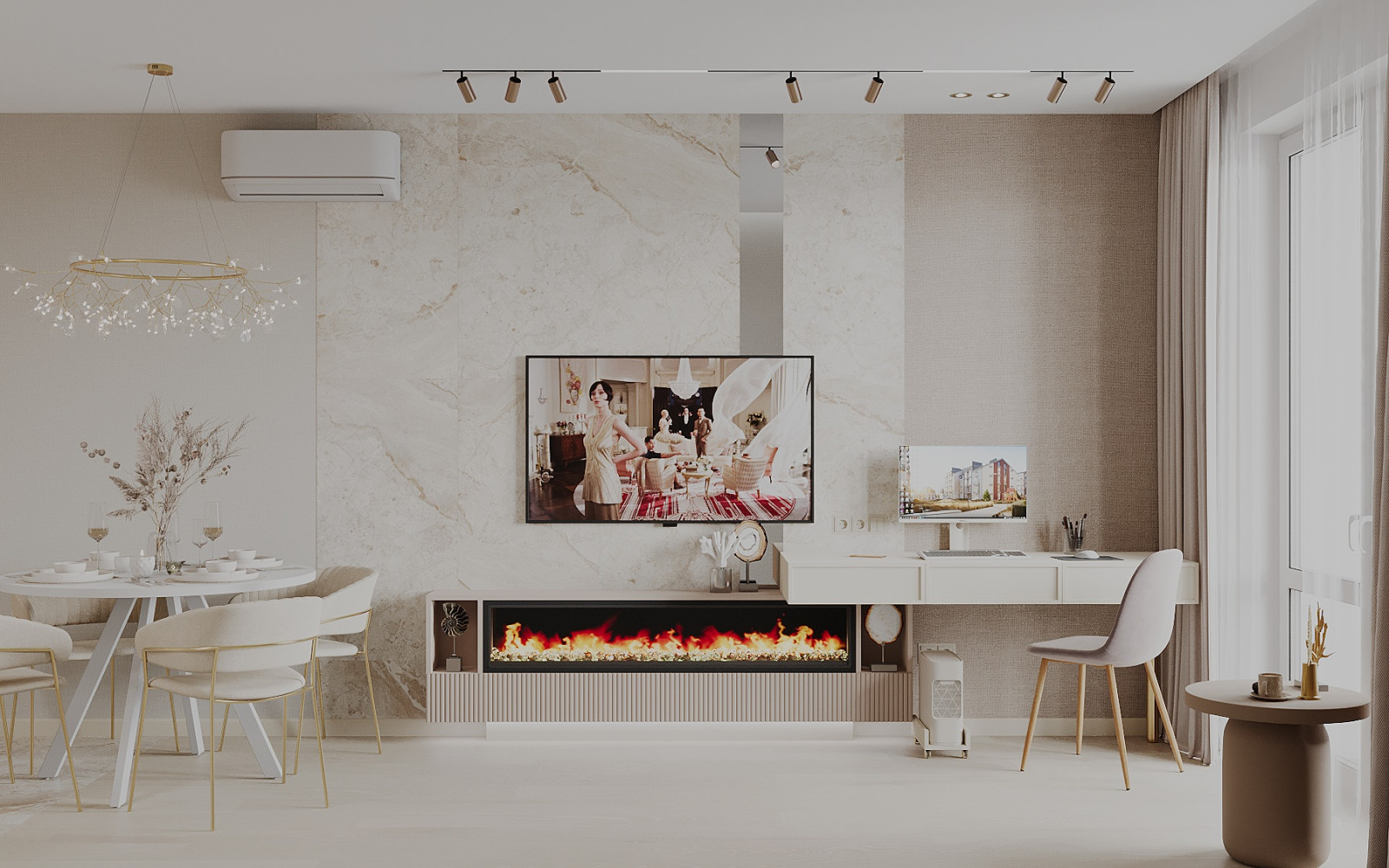 Интерьер 4-ёх комнатной квартиры_ "VANILLA LATTE"