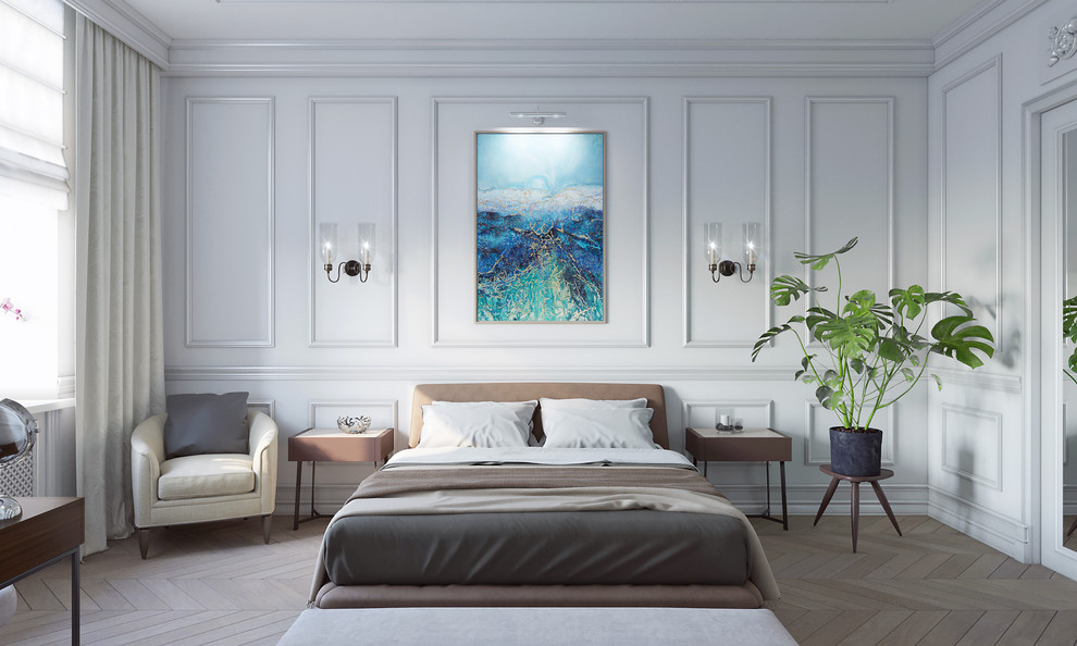 Квартира в сталинском доме на Кутузовском проспекте. Спальня.