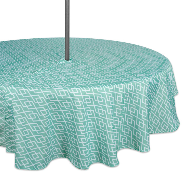 Dii Aqua Diamond Outdoor Tablecloth With Zipper 60 Round Contemporary Tablecloths By Design Imports Houzz - 70 Round Patio Tablecloth With Zipper