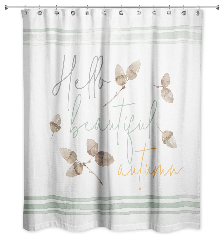 Hello Beautiful Autumn 71x74 Shower Curtain