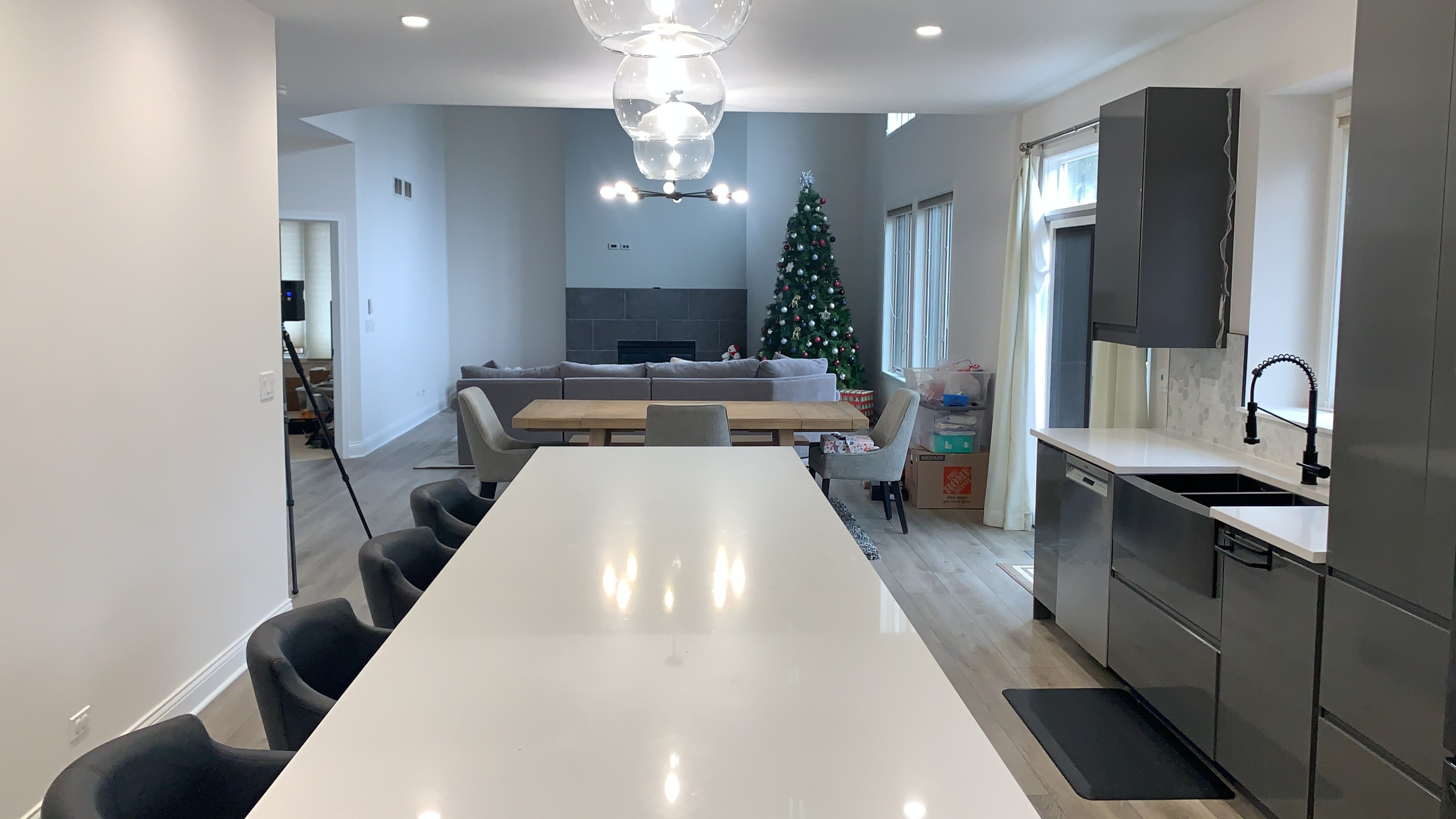 Willow Spring Home Renovation - kitchen to living