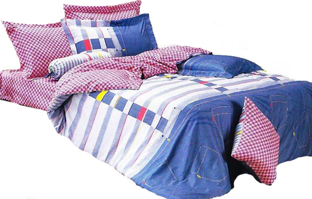 Twin 4 Piece Duvet Cover Set 100/% Cotton Trendy Kids Bedding LE455T