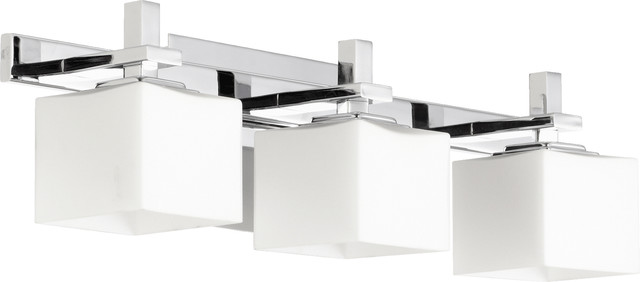 3 Light Square Vanity Fixture Chrome Transitional Bathroom Vanity Lighting By Lighting New York