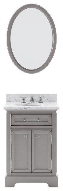 24" Cashmere Gray Single Sink Bathroom Vanity - Transitional - Bathroom ...