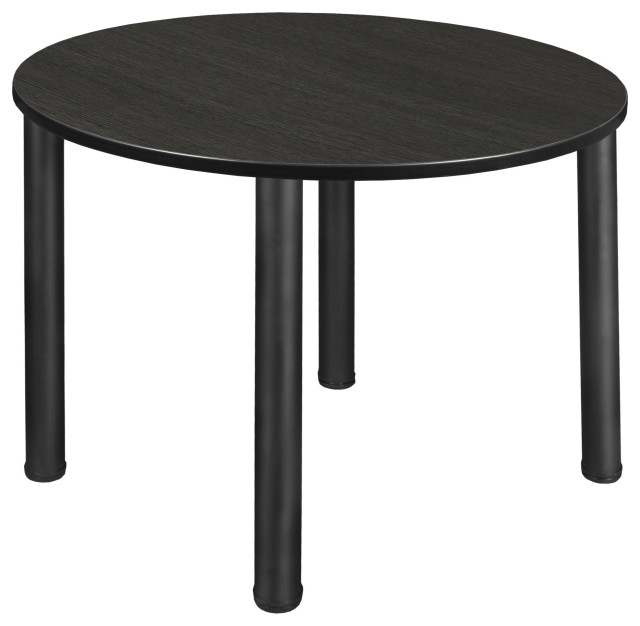 Regency Kee 48 in. Large Round Breakroom Table- Ash Grey Top, Black Legs