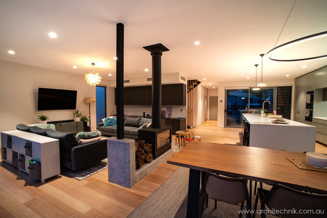 Arc House modern-vardagsrum