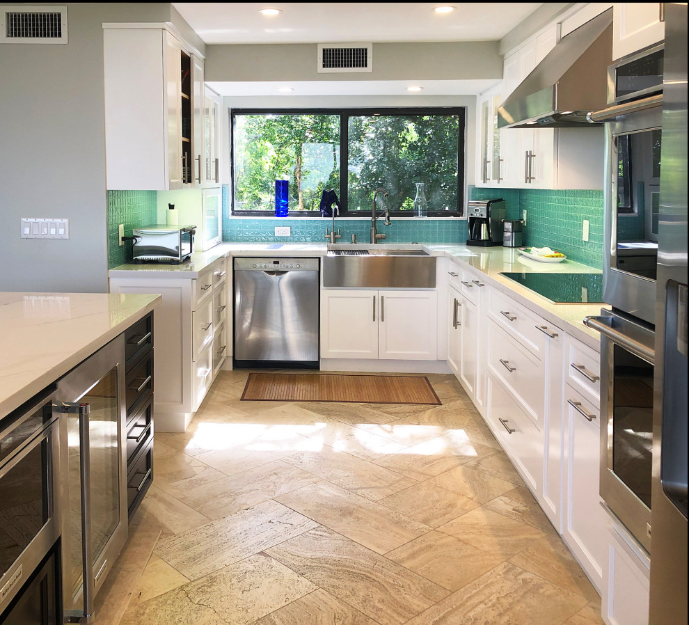 Inspiration for a transitional kitchen remodel in Miami