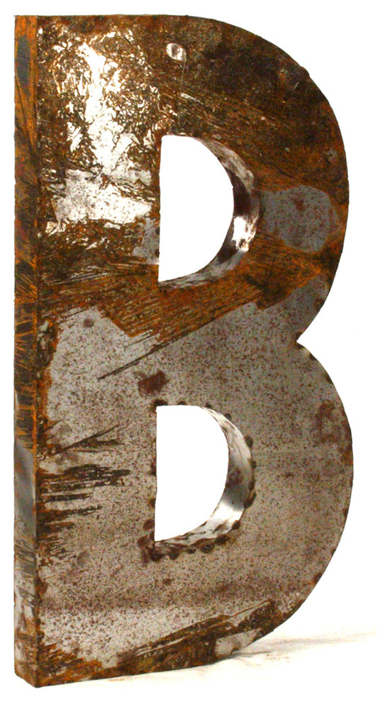 Industrial Rustic Metal Large Letter B 36 Inch