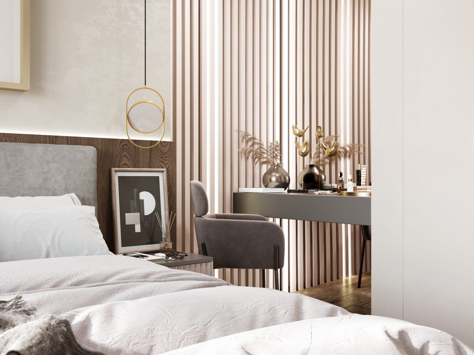 Спальня в элегантной квартире на улице Мельникайте (г.Тюмень)