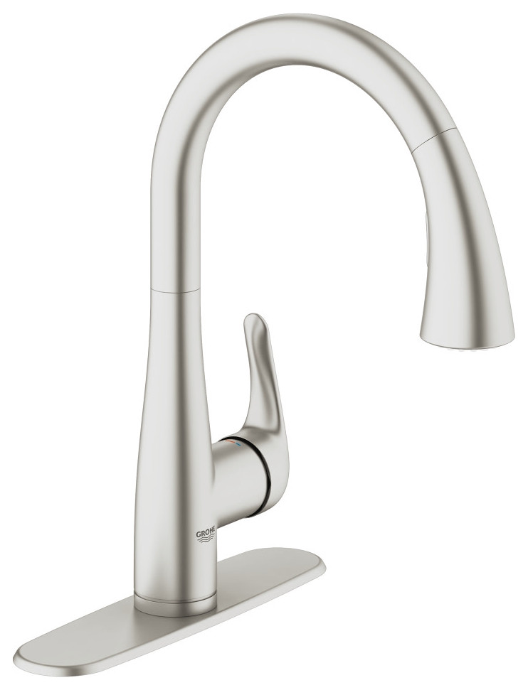Grohe 30 211 1 Elberon Single Handle 1 Hole Pull-Down Kitchen - SuperSteel