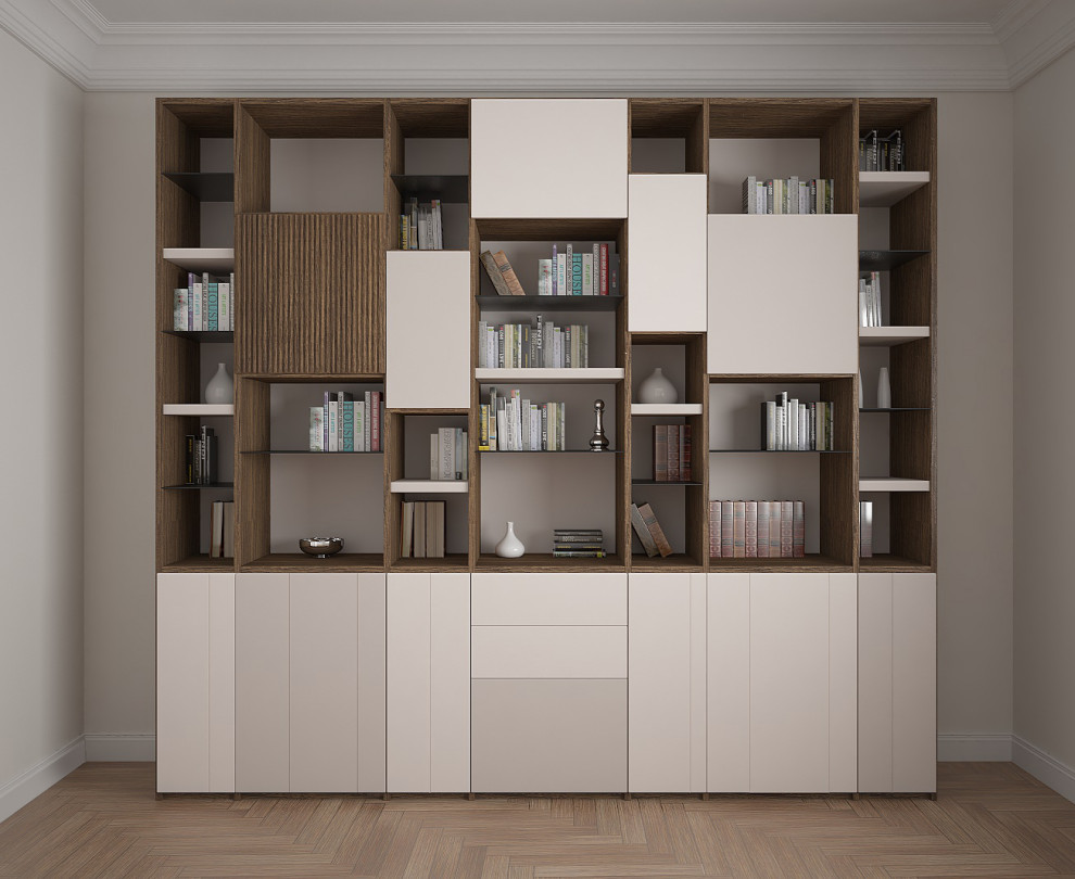 Librerie di design in stile razionalista progettate su misura