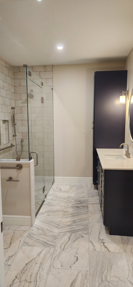 Example of a transitional bathroom design in Austin