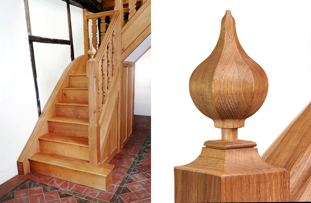 Staircase for a Medieval Country House Traditional Hall Kent by Mounts Hill Woodcraft