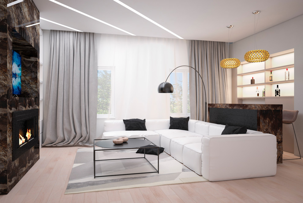 Дизайн гостиной в частном доме