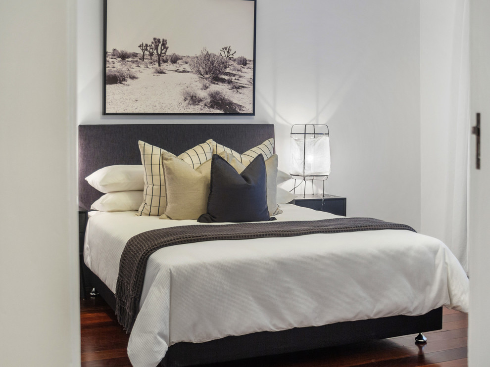 Design ideas for a large contemporary bedroom in Perth.