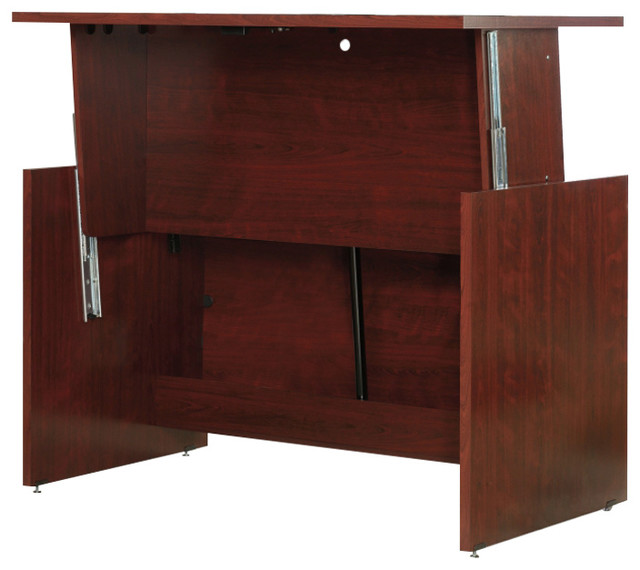 Sauder Heritage Hill Sit And Stand Desk In Classic Cherry