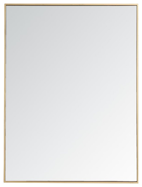 Elegant Decor Eternity 48/" x 36/" Contemporary Metal Frame Mirror in Brass