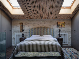Потолок в спальне: варианты материалов и дизайна на 46 фото
